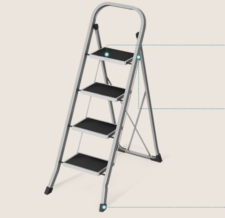 SONGMICS, Escalera de 4 escalones (Desde España)