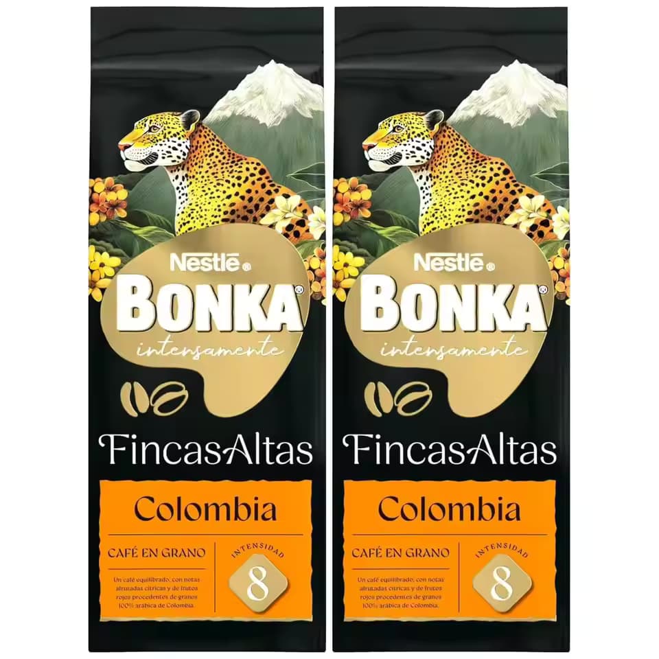 Bonka Café Grano Colombia 2*500g, intensidad 8 (Envio desde España)