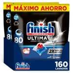 Finish Powerball Ultimate, 160 Pastillas Lavavajillas, Aroma Regular, Limpieza y Brillo Profundos. 0,14 cent el lavado