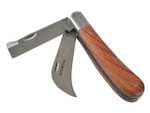 Faithfull FAISAMKTWIN - Cuchillo Samurai Doble Hoja (60mm) de Injerto y Poda, Acero Inoxidable y Madera de Palisandro
