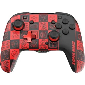 Mando Inalámbrico PDP Para Nintendo Switch y Switch 2, Rojo. Brilla en la oscuridad Super Icon