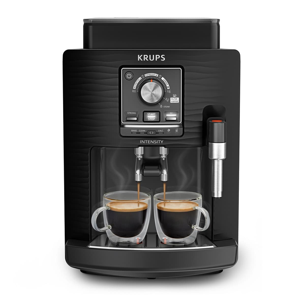 Cafetera superautomática Krups Intensity Milk EA5008 Boquilla de vapor, 4 Bebidas - Negro