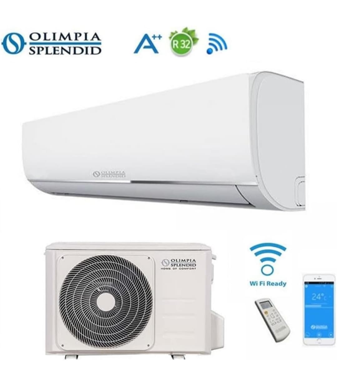 Aire Acondicionado Split 1x1 Olimpia Splendid ARYAL S2 E INVERTER 18 | 4.500 Frigorías | A++ | Bomba de Calor | WiFi