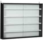 HOMCOM Vitrina Pared para Colecciones con Estantes Ajustables Puertas de Vidrio