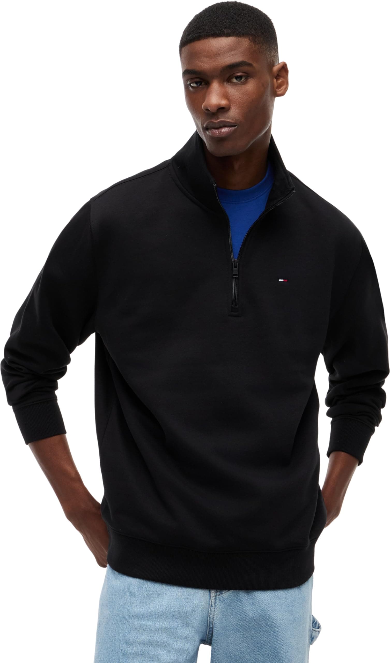 Tommy Jeans TJM Reg Fleece 1/4zip Mock Neck Dm0dm20339 Sudadera con Media Cremallera Hombre (Pack de 1)
