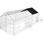 tectake Jaula Conejo/ Gallinas Exterior - 180 x 75 x 75 cm Negro